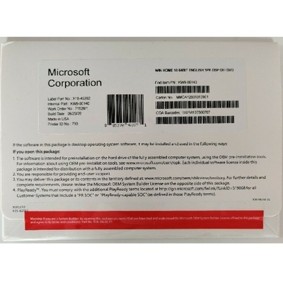 Pakiet OEM systemu Microsoft Windows 10 Home 32- / 64-bitowy